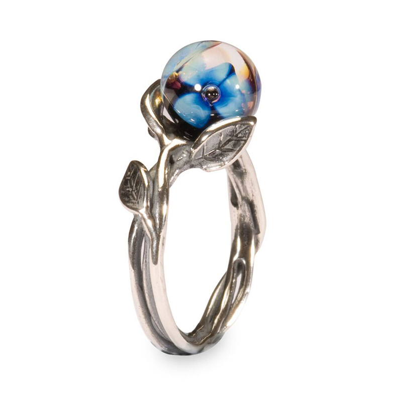 Gioiello trollbeads anelli - ANELLO CON FIORE BLU TROLLBEADS