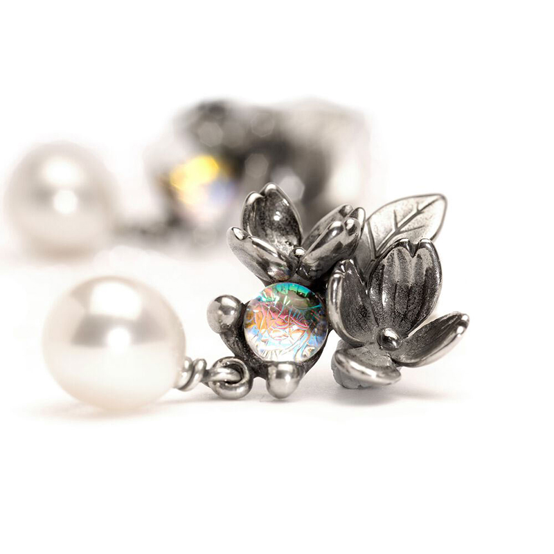 Gioiello trollbeads orecchini - ORECCHINI FIORI E PERLE TROLLBEADS